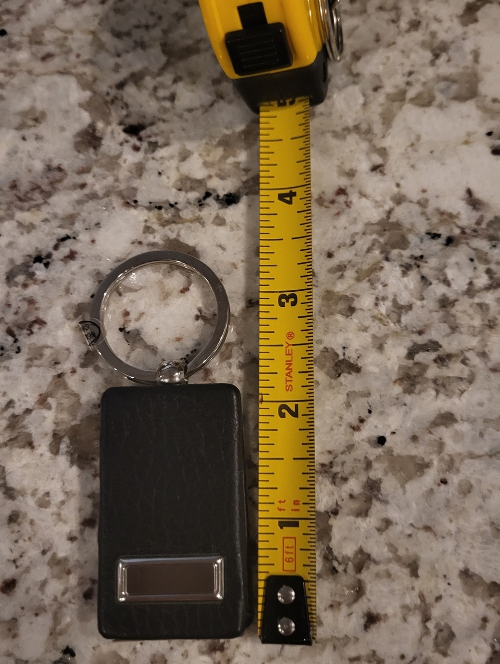 Black Locket Rectangular Keychain with Silver Plate - Picture 6 of 6